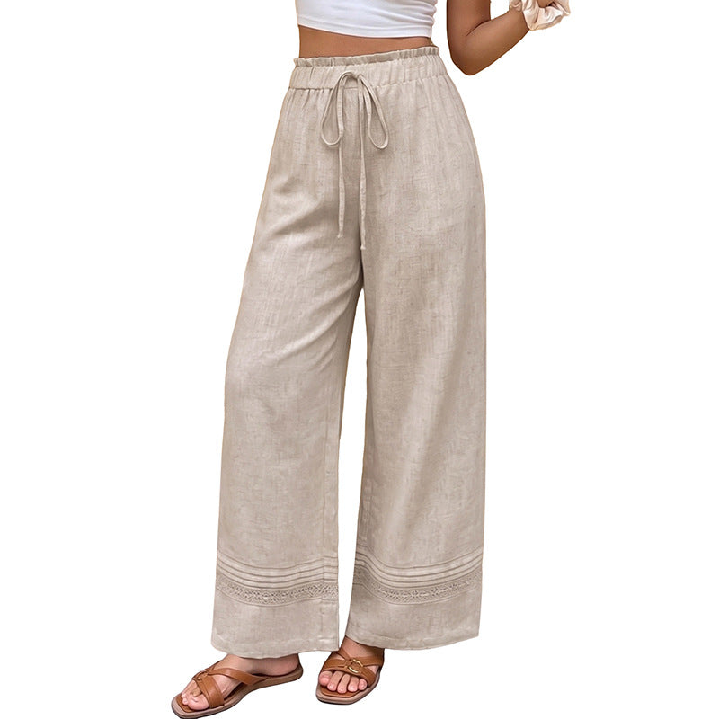 Pantalones rectos caqui con cinturón