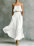 Conjunto de top y falda verde