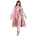 Conjunto de pijama rosa sin tirantes para mujer
