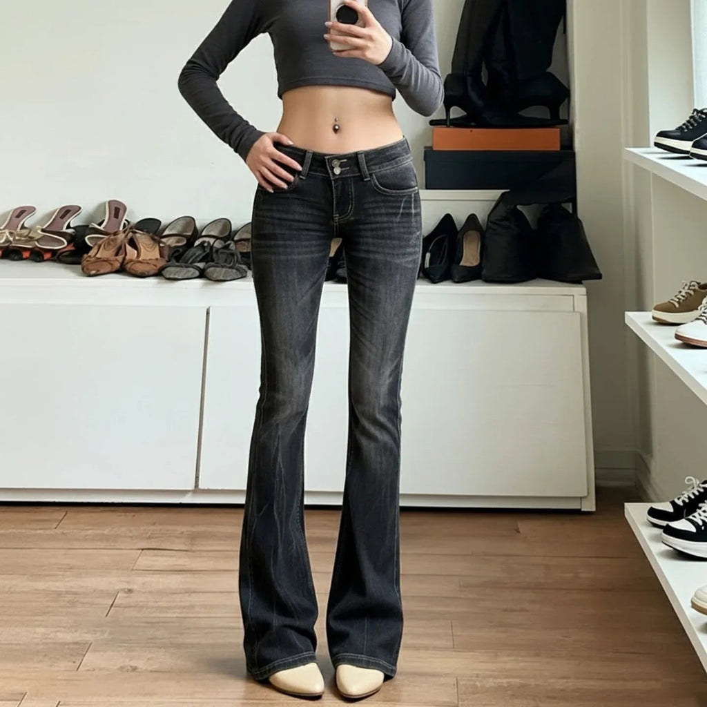 Vaqueros ajustados estilo vintage Hot Girl Y2K