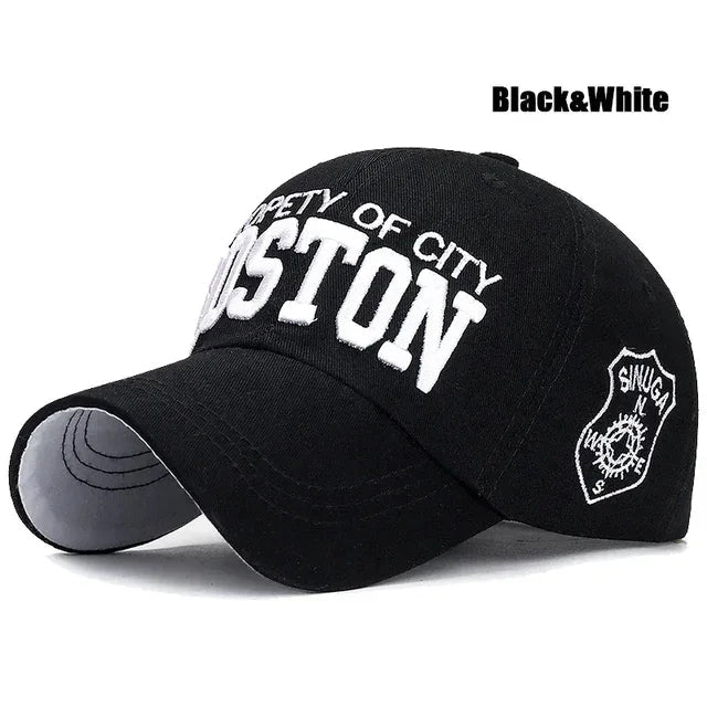 Gorra de béisbol Boston con bordado 3D unisex