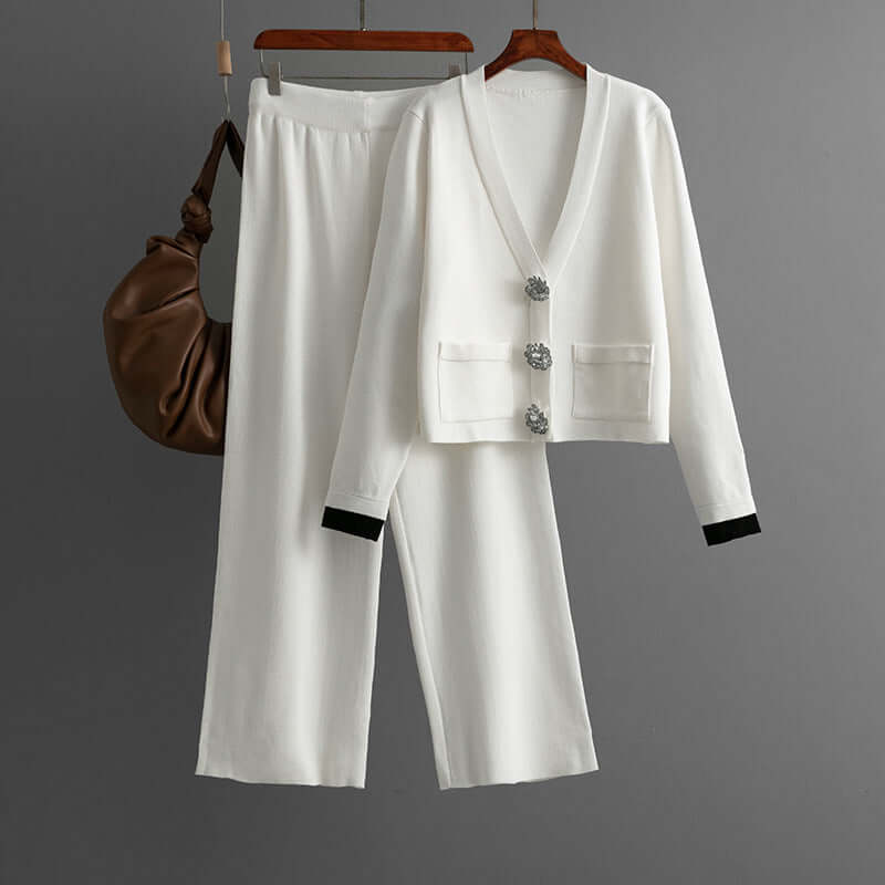 Conjunto de top y pantalón ancho informal