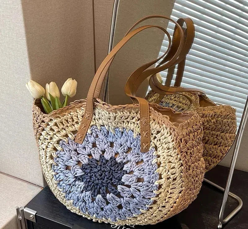 Bolso encordado y colorido para la playa de mujer