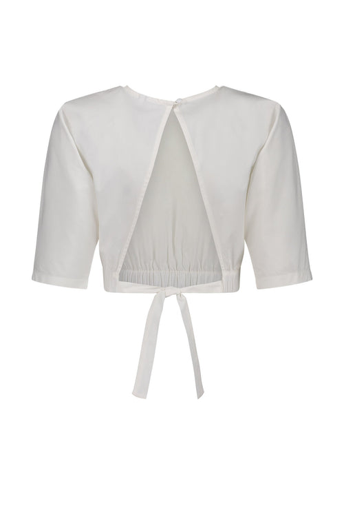 Arugula Poplin Open Back Crop Top