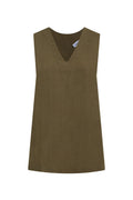 Sabina Linen-Blend Crossover Top