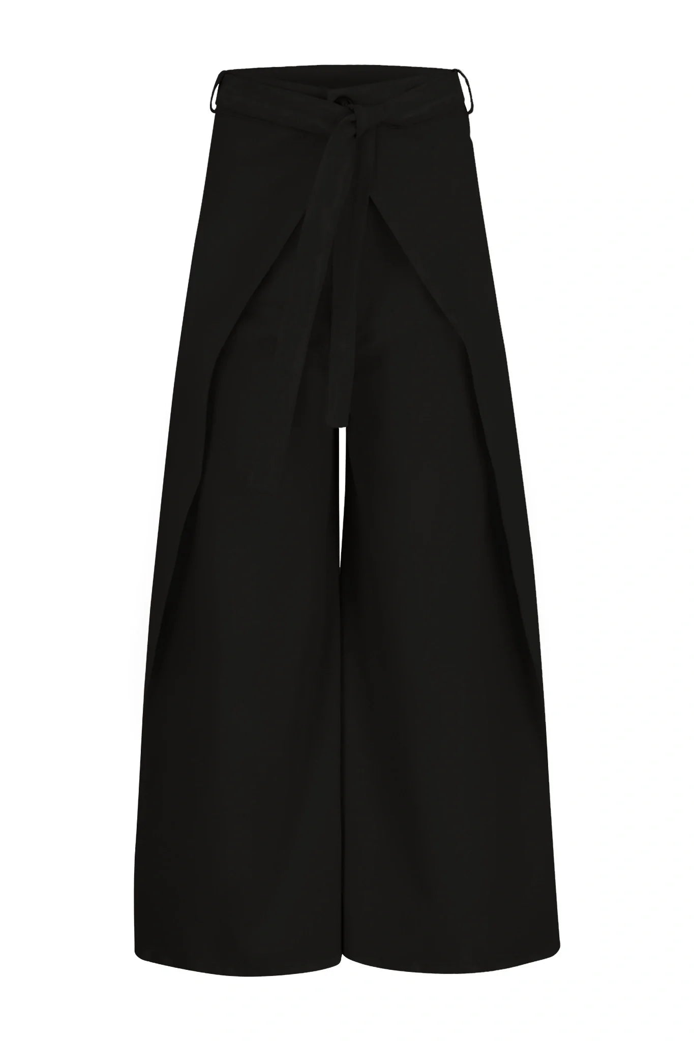 Luca Front Fold Black Denim Pants