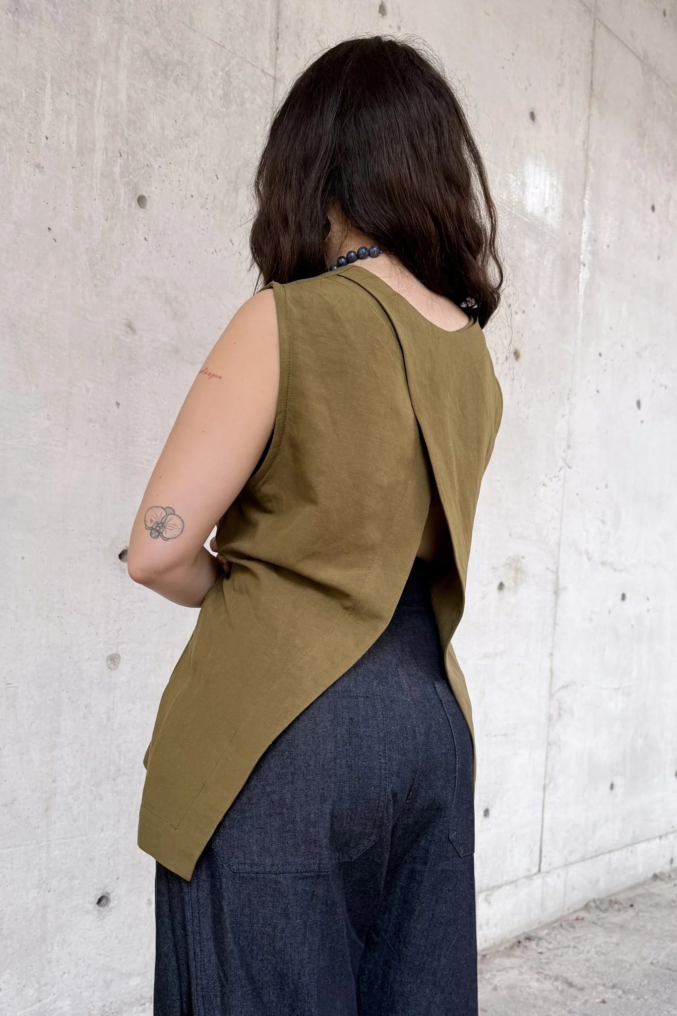 Sabina Linen-Blend Crossover Top